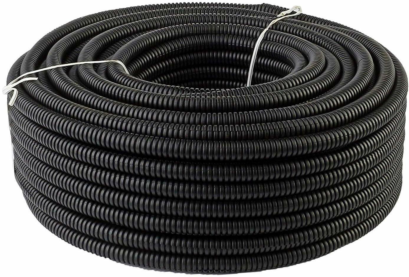 50 Ft. 3/8″ Split Wire Loom Conduit Polyethylene Tubing Black Color Sleeve Tube