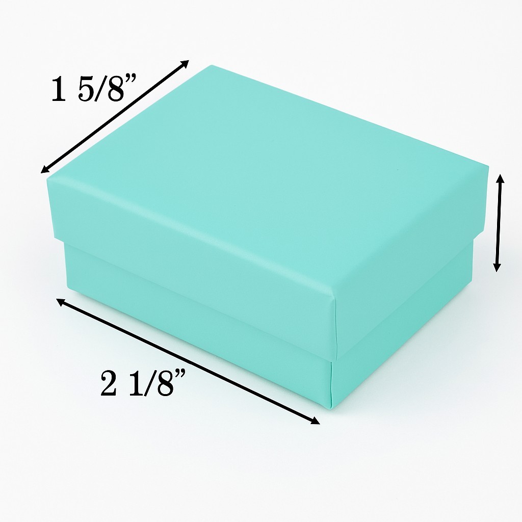 BULK Teal Blue Jewelry Boxes Teal Blue Cotton Filled Gift Boxes -Wholesale