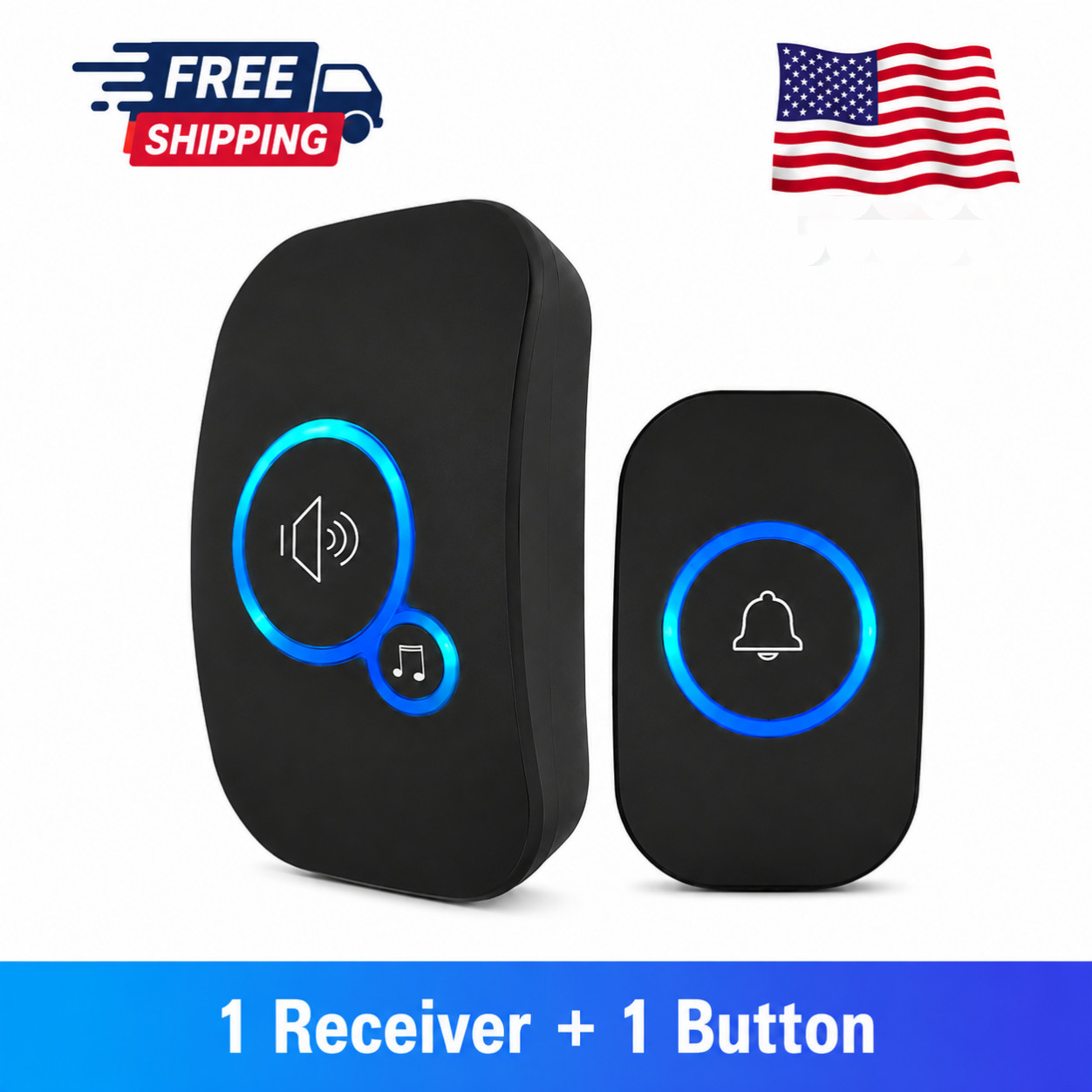 Wireless Doorbell Full House Waterproof Door Chime Plug In Receiver Easy Install
