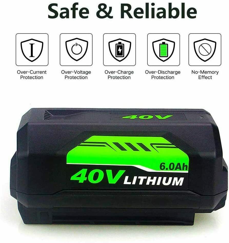 2X Battery & Charger For Ryobi 40V With LED Lithium-Ion 40-Volt OP406VNM OP40602