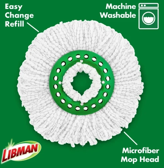 Libman All-in-One Tornado Spin Mop Floor Cleaning Kit, Advanced Microfiber Head