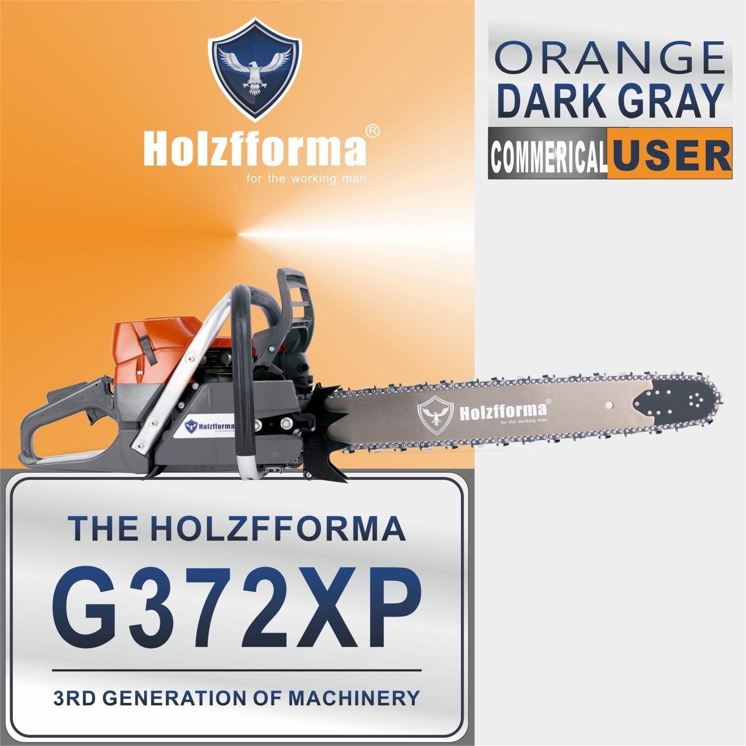 71cc Holzfforma® Orange Dark Gray G372XP Chain Saw Powerhead Only