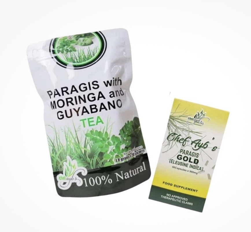 Chef Ayb Paragis Gold 900mg 60 Caps + Paragis Moringa & Guyabano Tea 20 Sachets