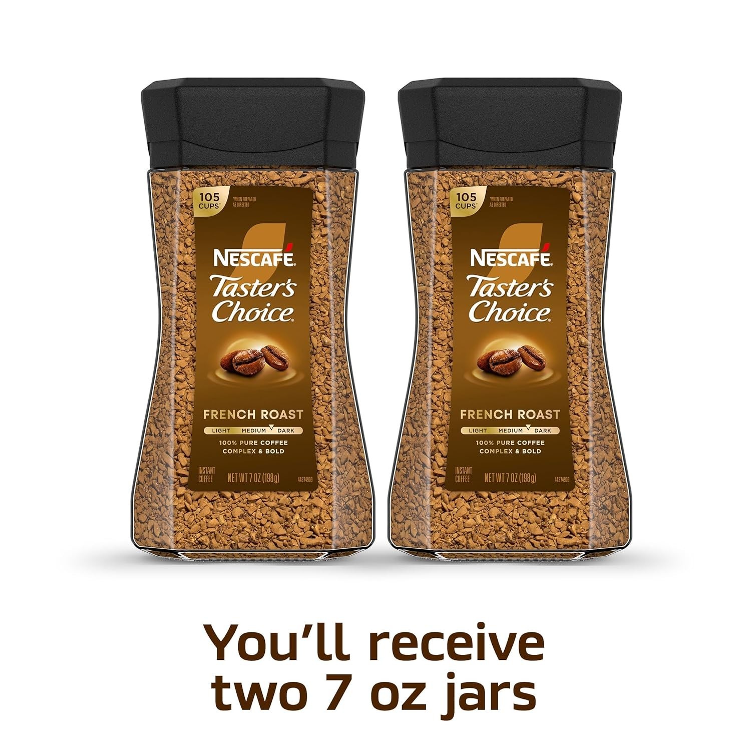 Nescafé Taster’s Choice Instant Coffee – Dark French Roast, 2 Jars (7 oz Each)