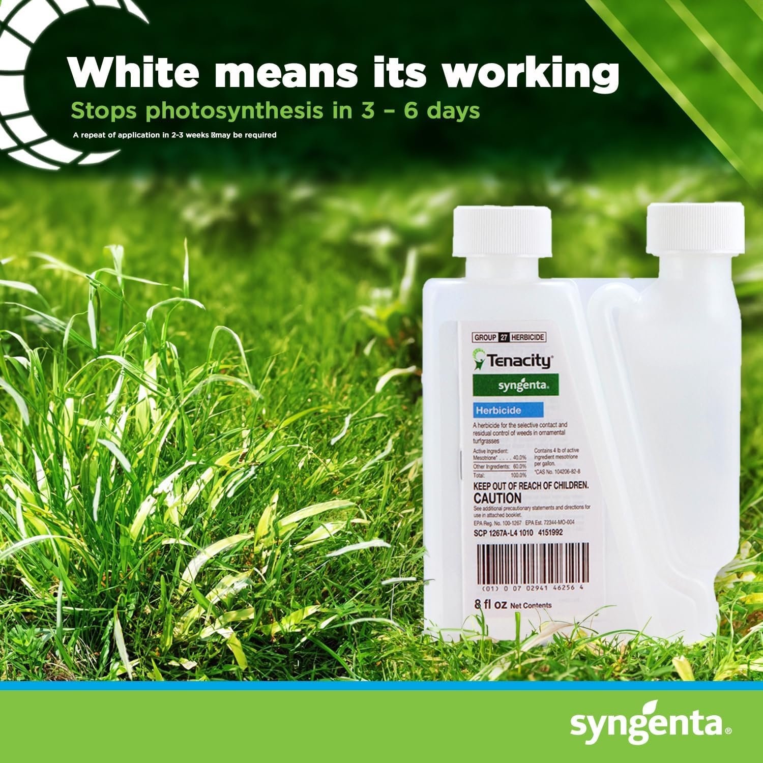 Tenacity Herbicide, 8 oz. Bottle, Covers 1 Acre, Syngenta Selective Herbicide