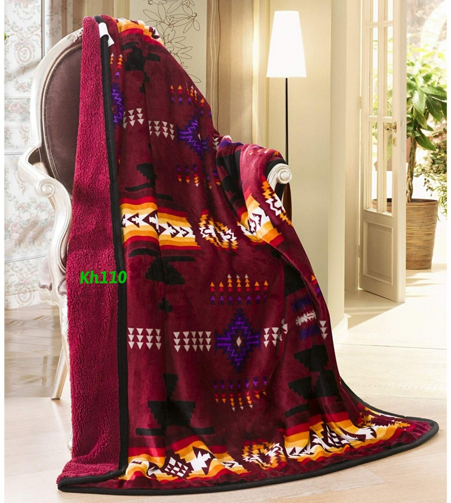 Southwest Native American Indian Navajo Print Throw Blanket Sherpa