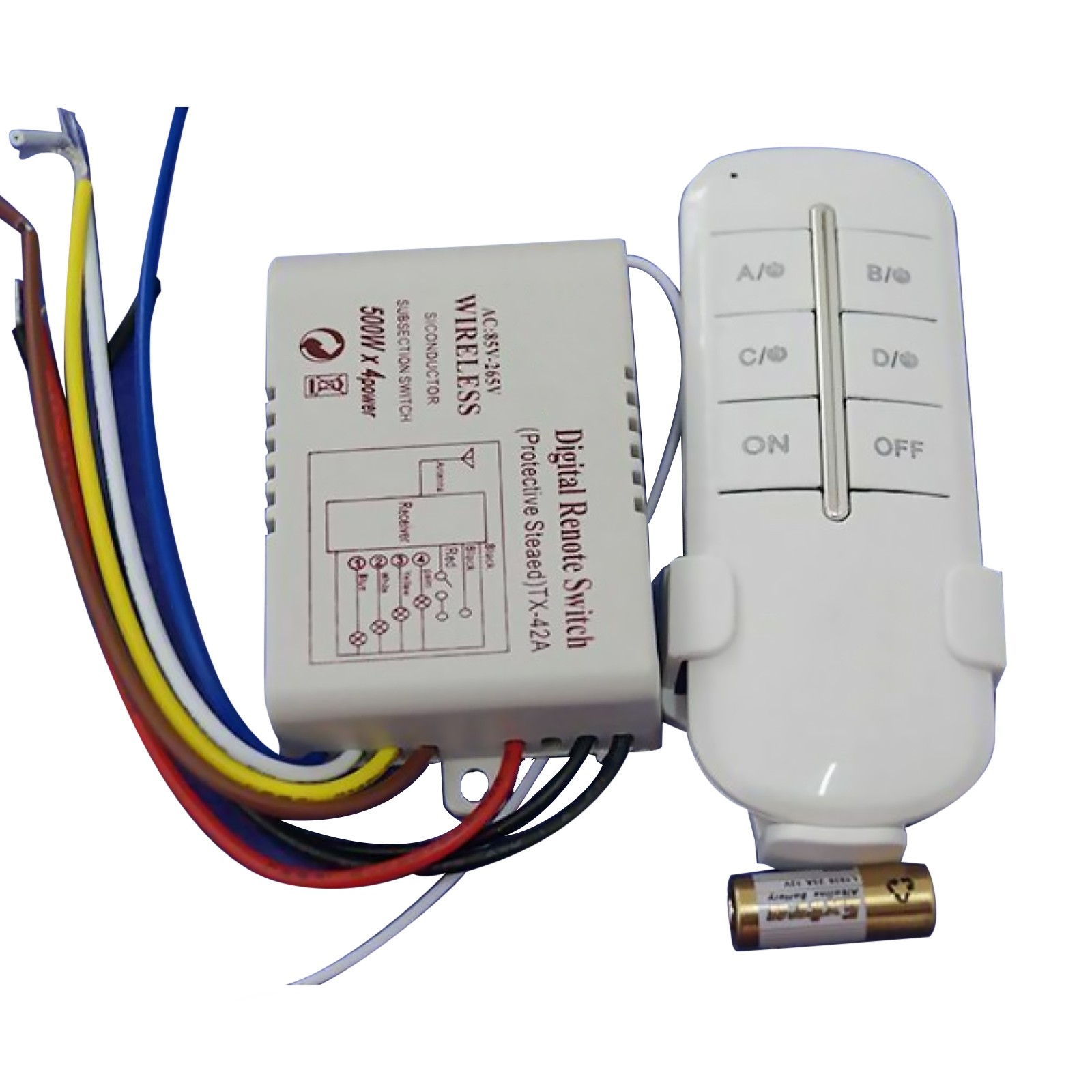4-Way ON/OFF AC 110V-240V Light Digital Wireless Wall Switch with Remote Control