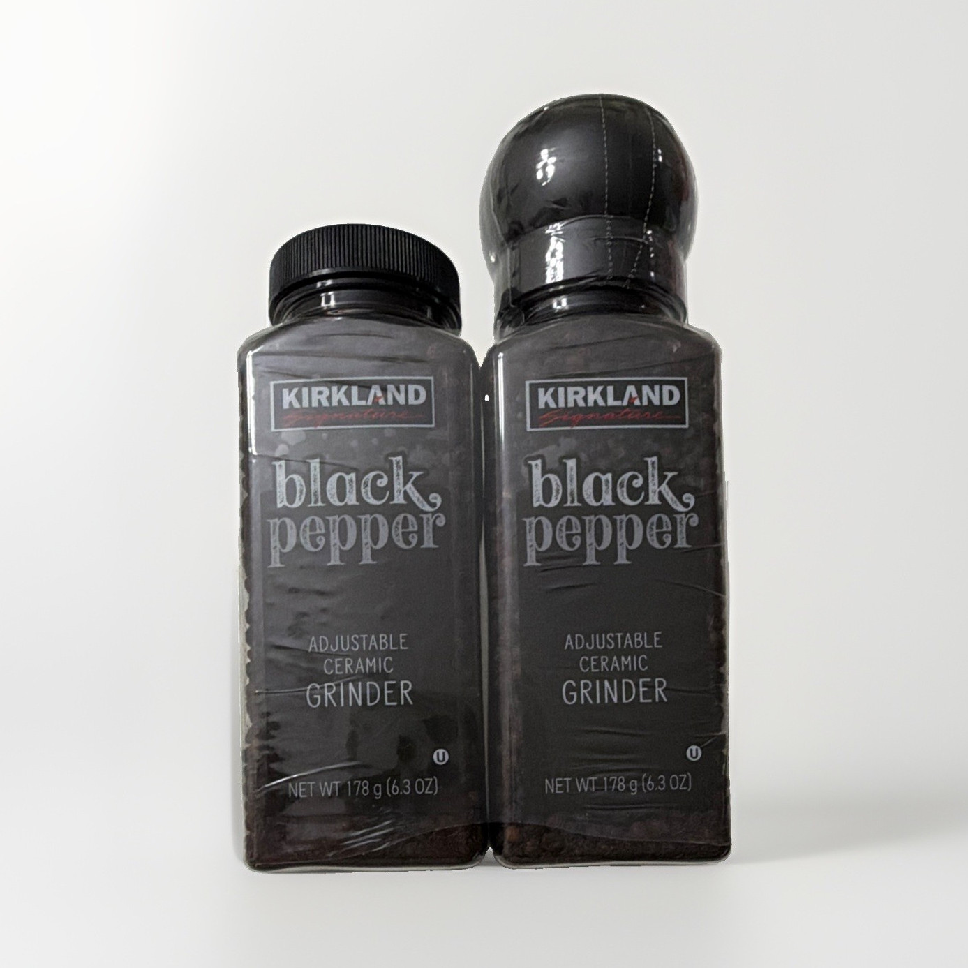 Kirkland Signature Black Pepper Adjustable Ceramic Grinder 2 Pack