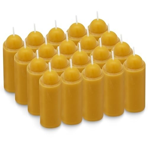 NOMFIX Beeswax Candle 20-Pack 15Hr Smokeless Lantern Camping Emergency 3.5In
