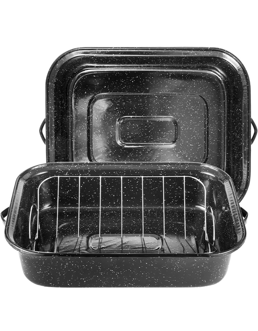 21 Inch Roasting Pan, Extra Large Rectangle Roasting Pan With Rack, 25lb