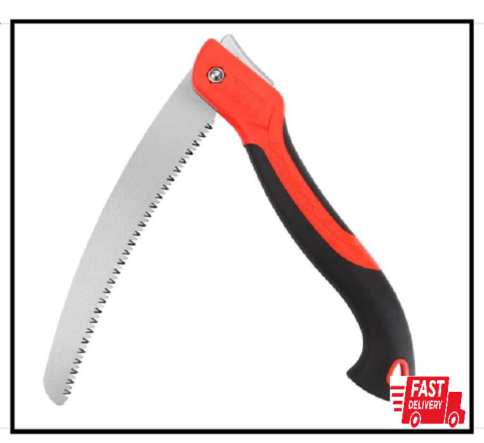 10 Inch Heavy Duty Pruning Saw, Folding Hand Saw with SK5 Curved Blade, Triple-C