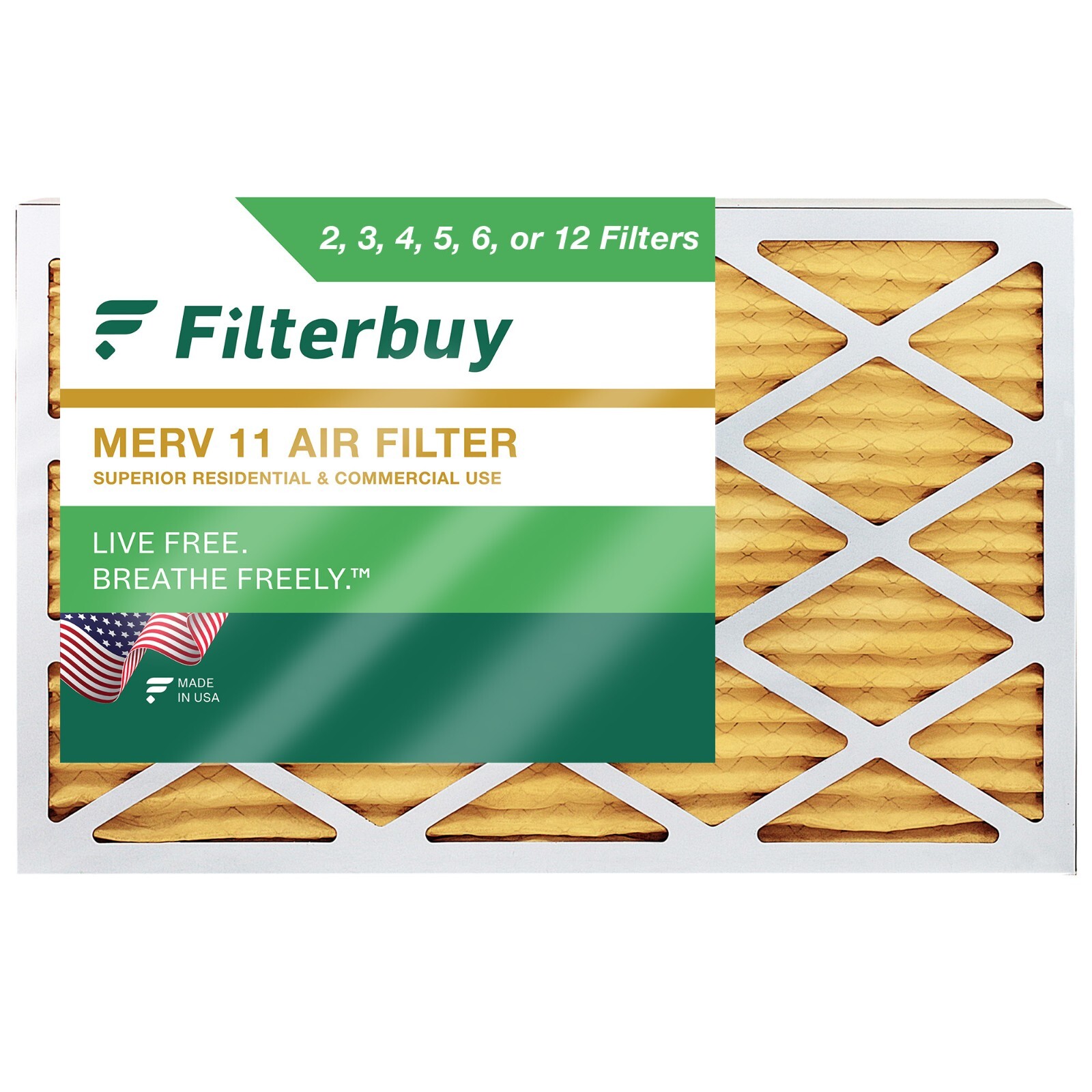 Filterbuy 20x30x1 Pleated Air Filters, Replacement for HVAC AC Furnace (MERV 11)