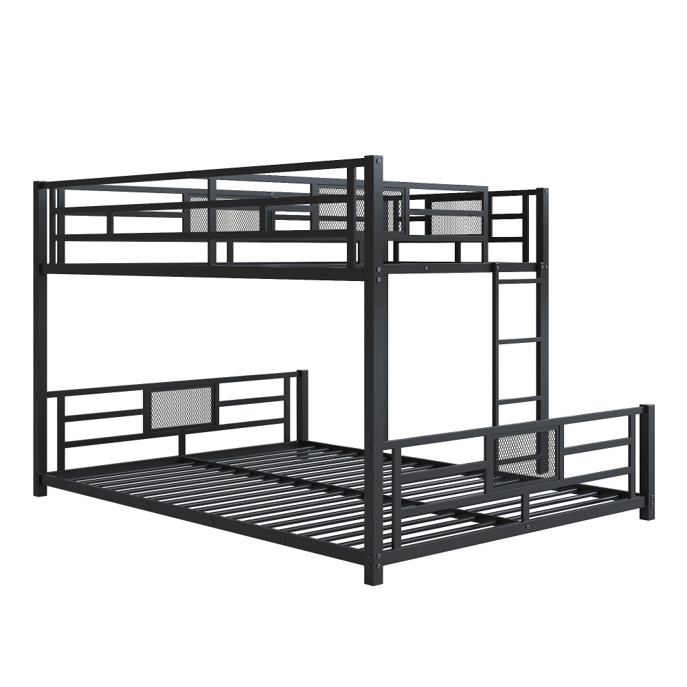 L Shaped Metal Twin over Full Size Bunk Bed