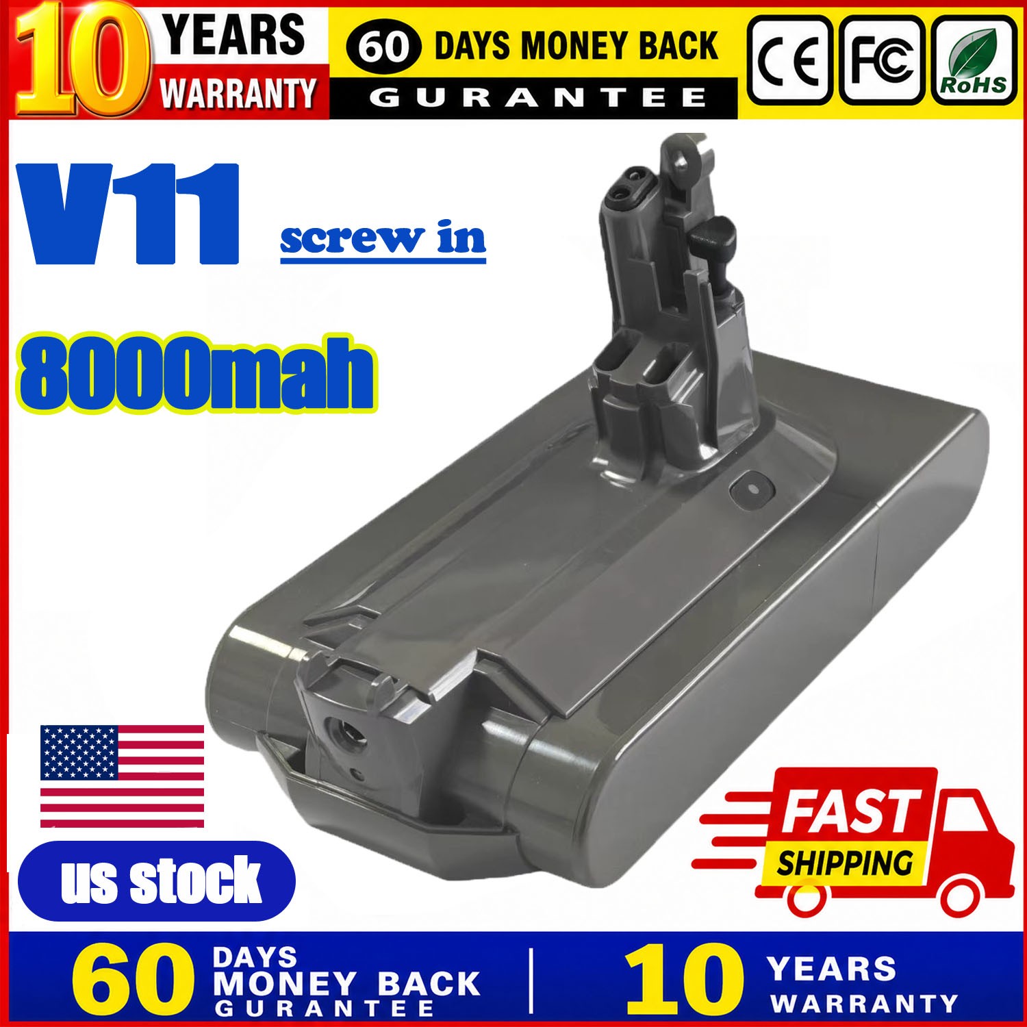 For Dyson 25.2V Screw-in Li-ion Battery for V11 SV14 Vacuum
