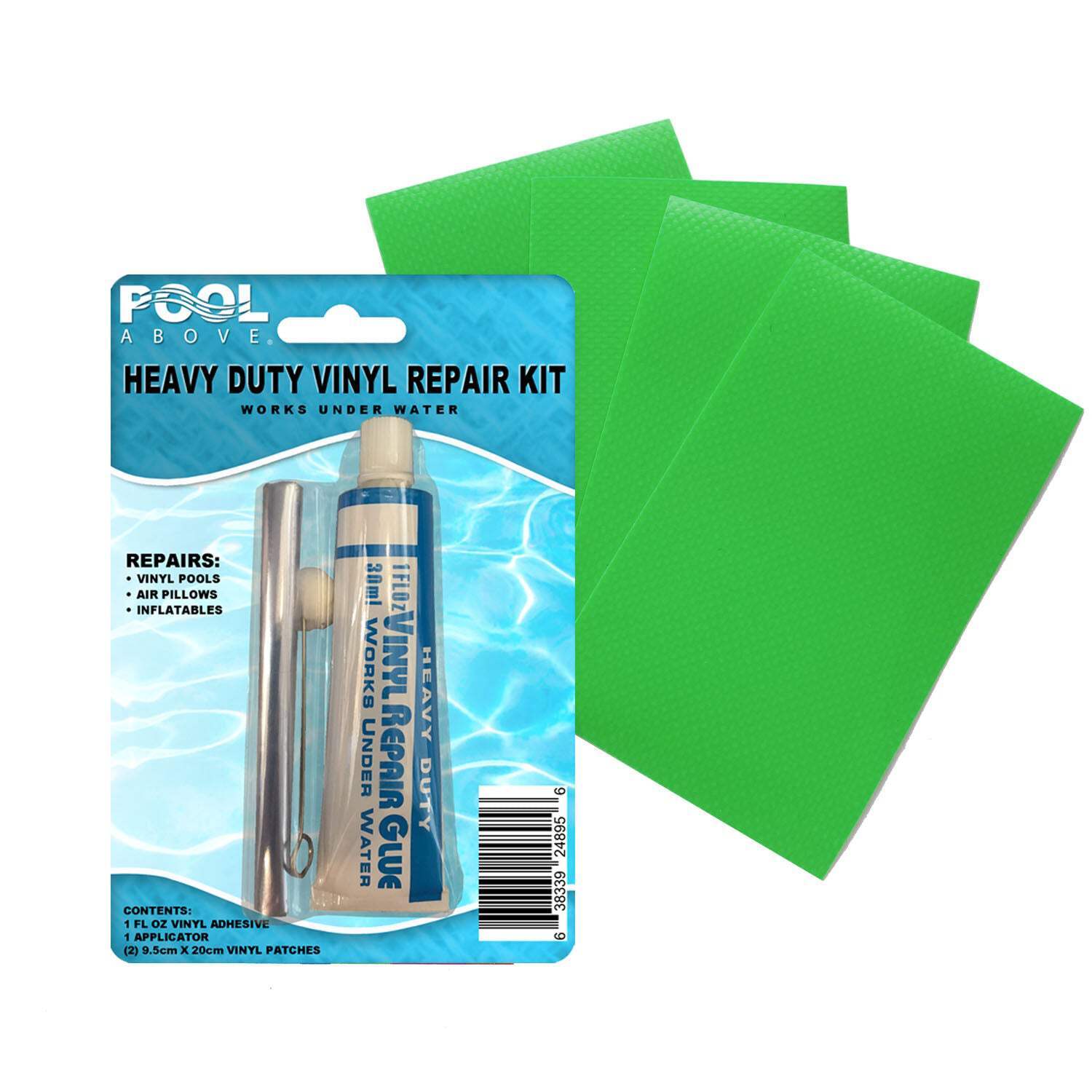 Heavy Duty Vinyl Repair Patch Kit | Vinyl Cement Adhesive Glue and Colored Patch
