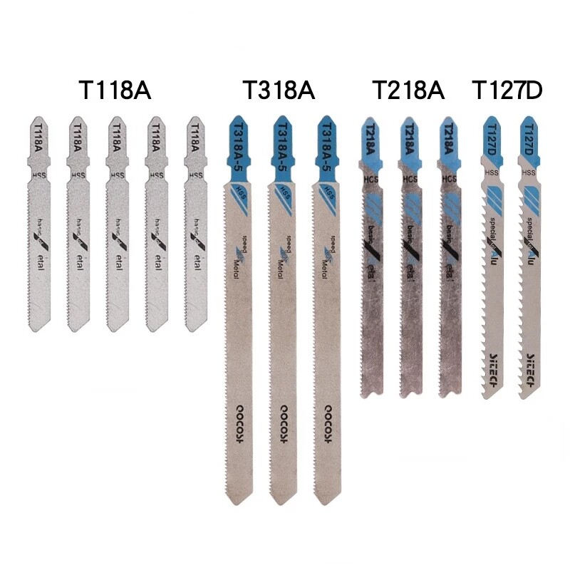 96PC T-shank Assorted Jig Saw Blades Set Wood Plastic Metal Cutting Jigsaw Blade