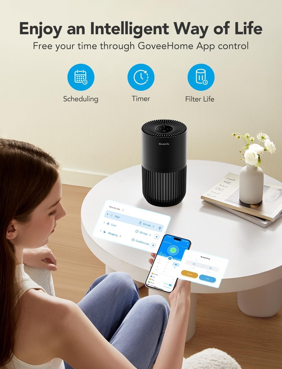 Whisper-Quiet Mini Air Purifier with Energy Star Certification & Smart Features