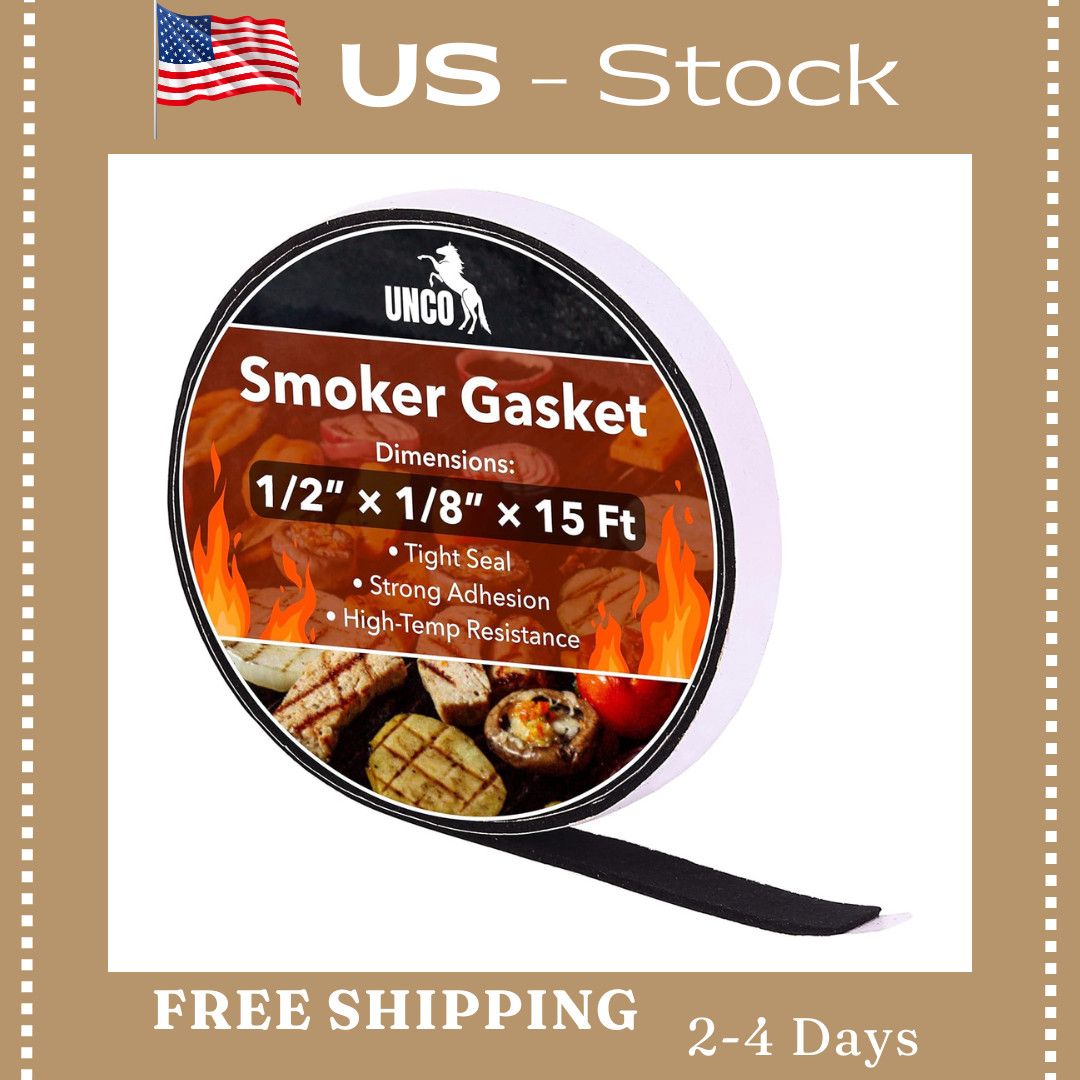 15 Ft High Heat Smoker Gasket for BBQ – Self-Stick Grill Seal Tape, Free & shipp