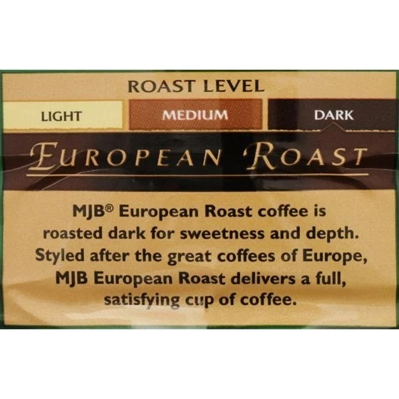 MJB European Ground Coffee Dark Roast 23 Ounce Can New