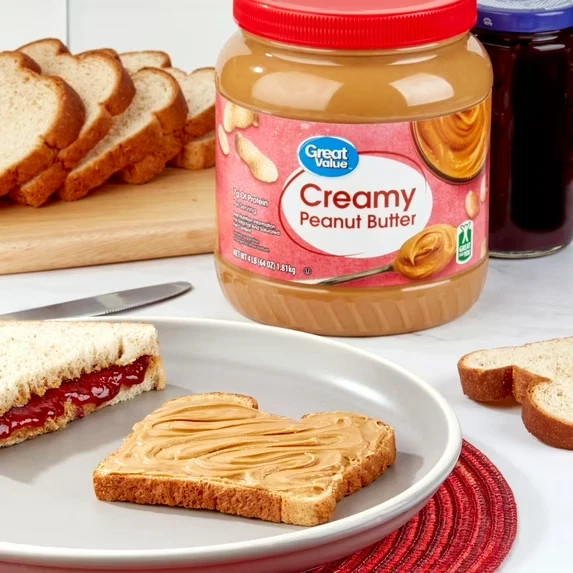 Great Value Creamy Peanut Butter, Spread, 64 oz – Free Shipping New