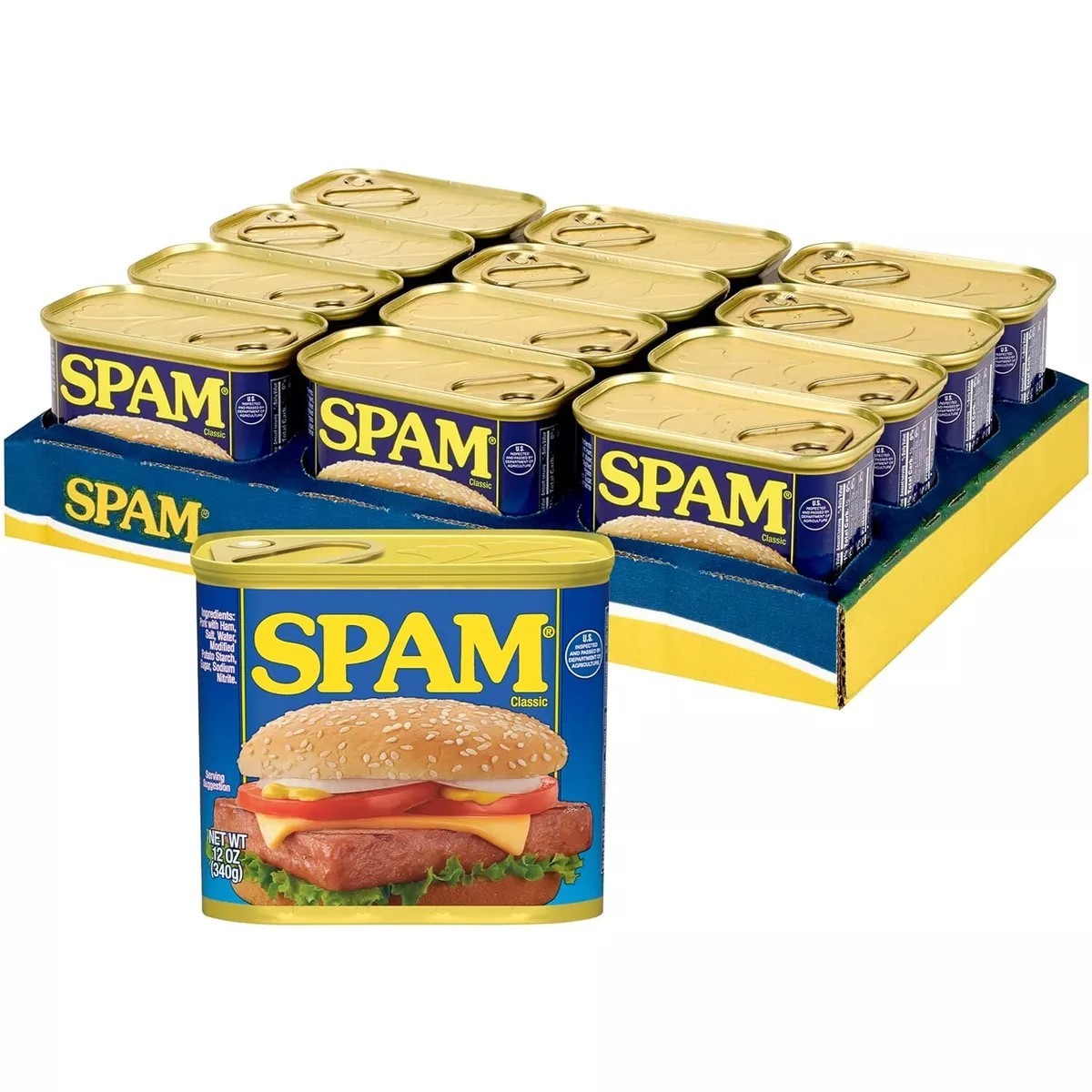 Pack of 12 SPAM Classic Luncheon Meat Each Can 12oz EXP 05/2028