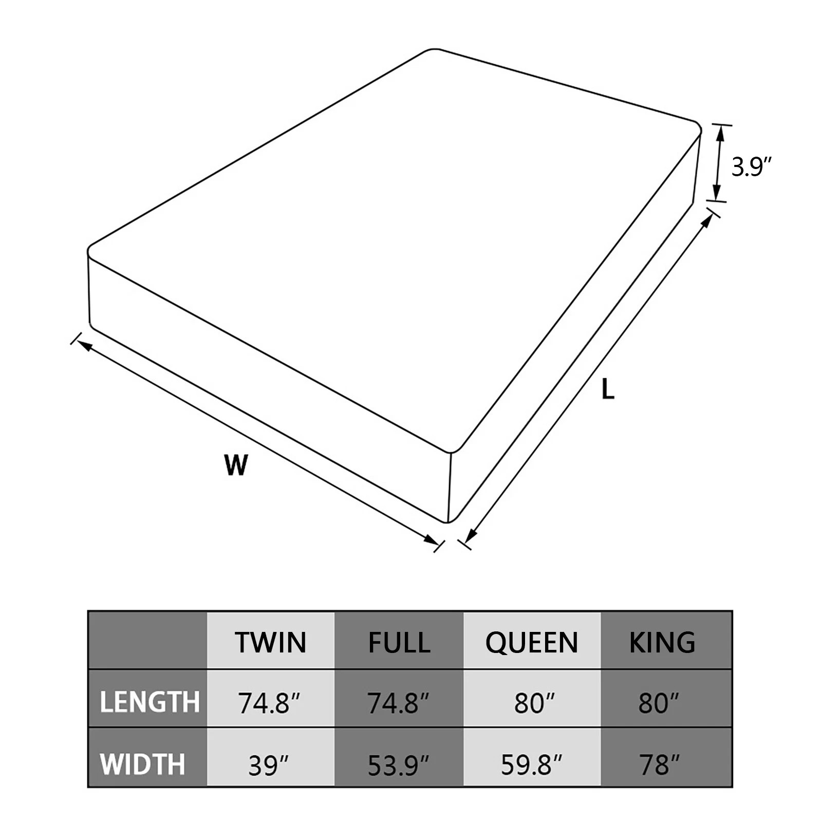 Extra Thick Mattress Topper 10cm/4 Inch Bounce Back Protectors Heavy Filling Pad