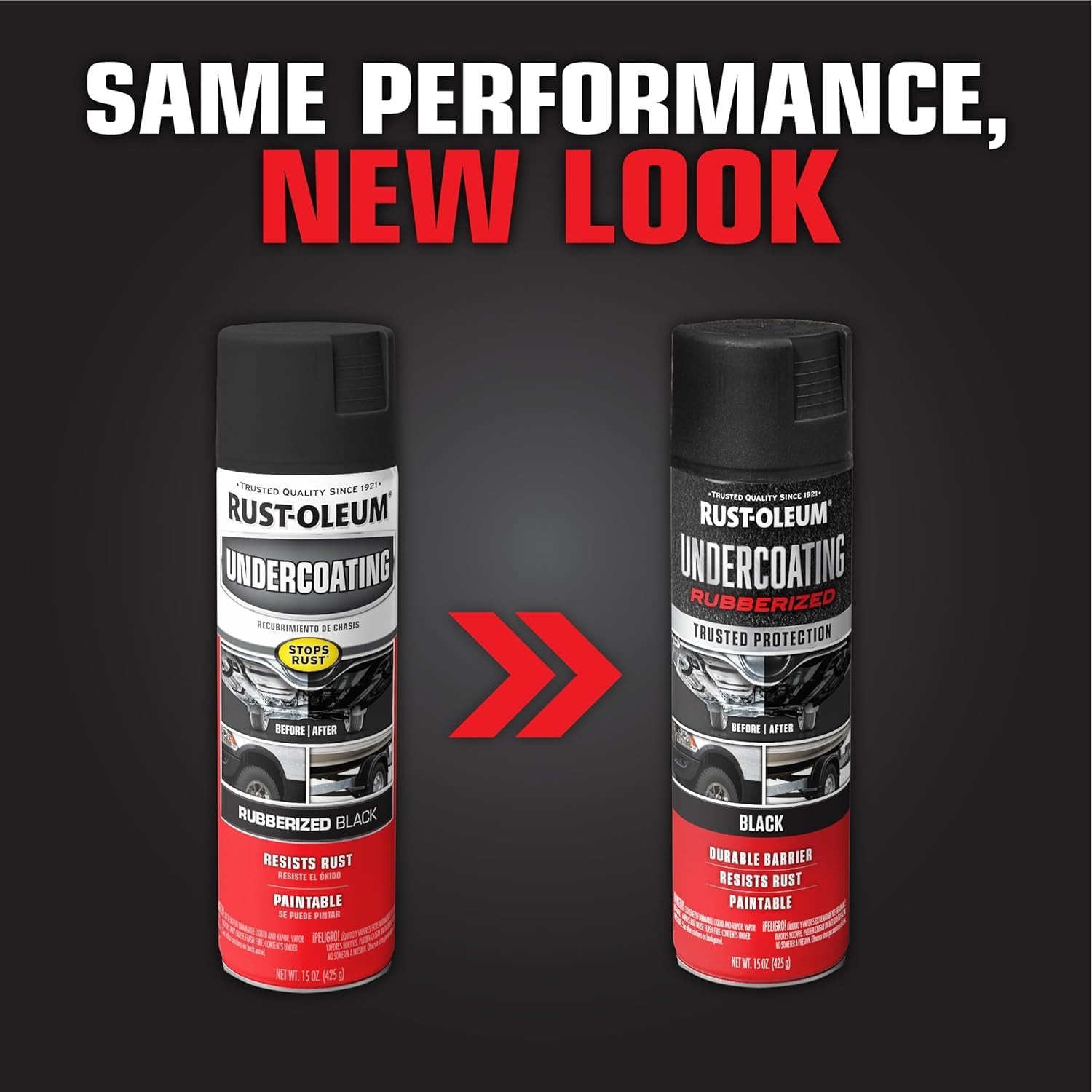 Rust-Oleum 248657-6PK Rubberized Undercoating Spray, 15 oz, Black, 6 Pack