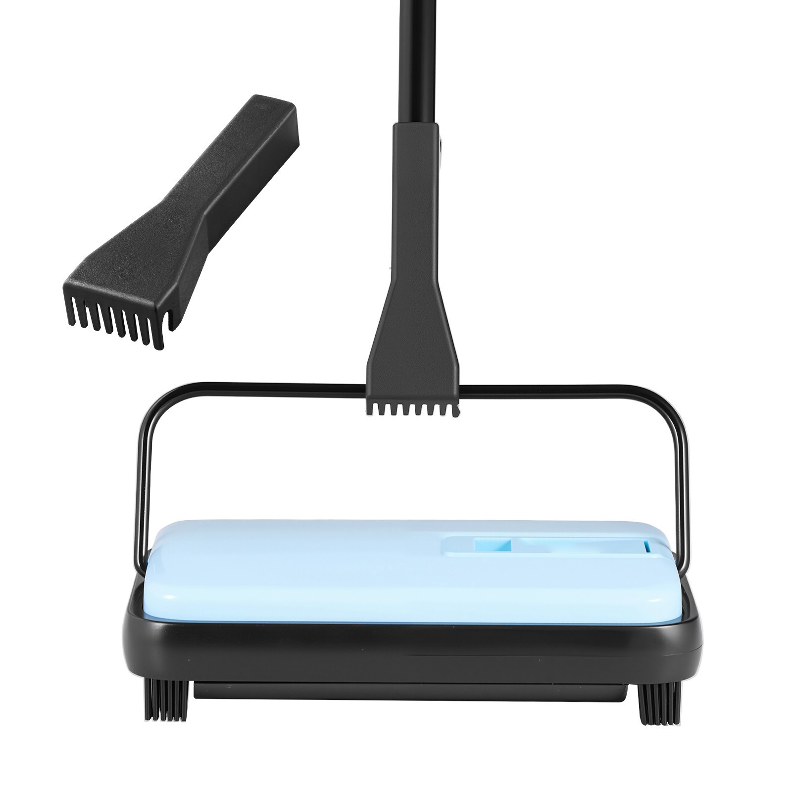 Carpet Floor Sweeper Manual 6.7 inch Width Sweeping Paths Non Electric Blue