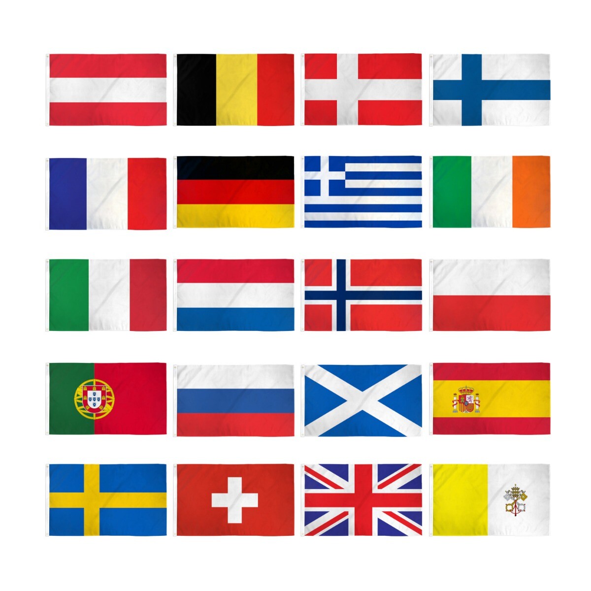 Set of 20 European Country Flags 3x5ft Countries of Europe Flags Set