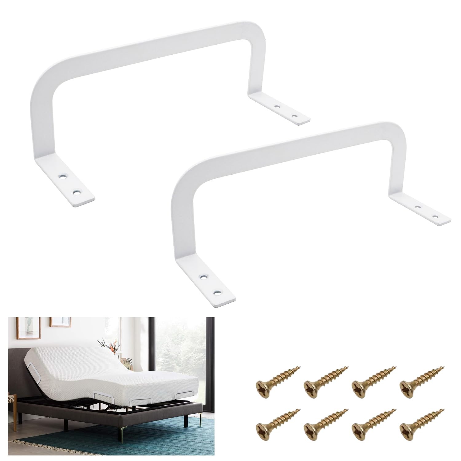 2 Pack Mattress Slide Stopper Non-Slip Gripper Bar Bed Frames White Tool