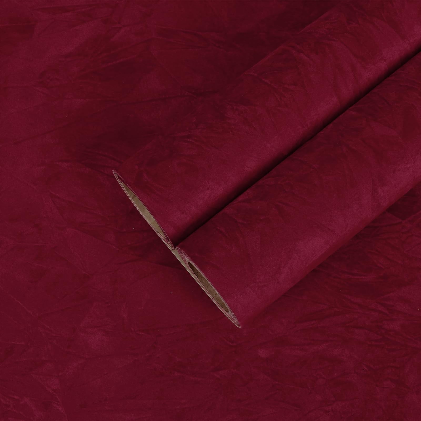 CHIHUT 12”x100” Dark Red Self Adhesive Velvet Flocking Liner Sheet Soft Vel…