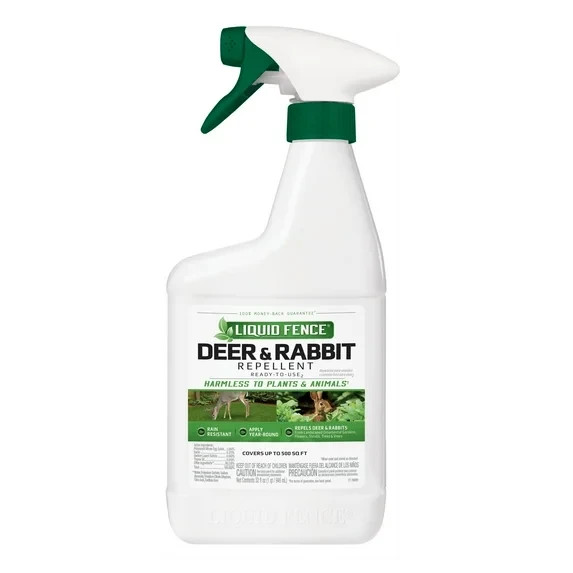 Liquid Fence Deer & Rabbit Repellent Ready-to-Use, 32-Ounce, White