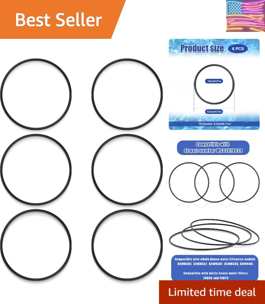 6pcs O-Ring Compatible with GE HHRING for Whole Home Filtration Models GXWH30…