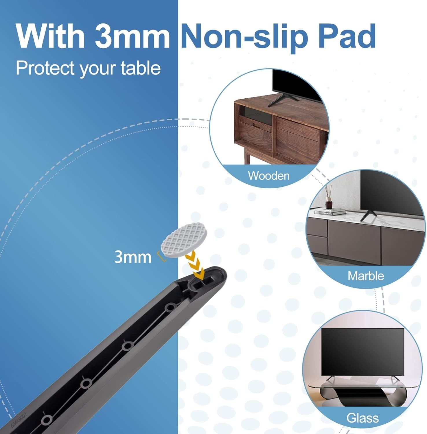 Sleek Black Tabletop Mount for TCL TVs – No Drill Required, Fits 28″ to 65″