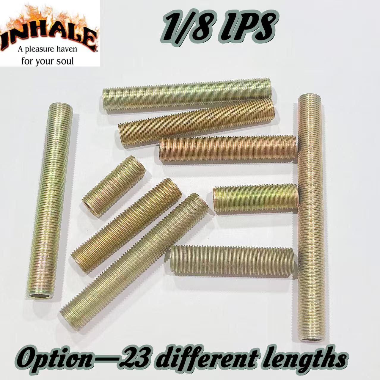 Inhale®️100PCS smoking metal pipe parts nipple thread 1/8 IPS w different length