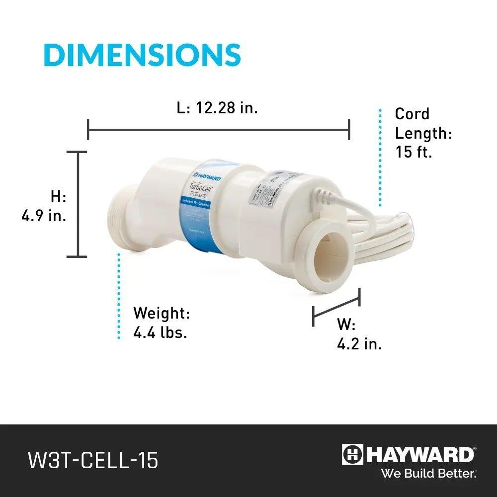 HAYWARD – W3T-CELL-15 – REPLACEMENT SALT CELL WITH 15-FT CABLE – 40,000 GALLONS