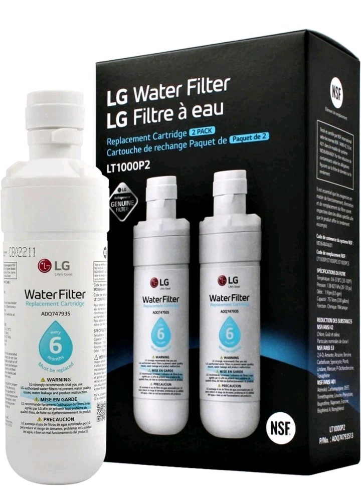 LG LT1000P2 6-Month / 200 Gallon Refrigerator Replacement Water Filter, Reduces
