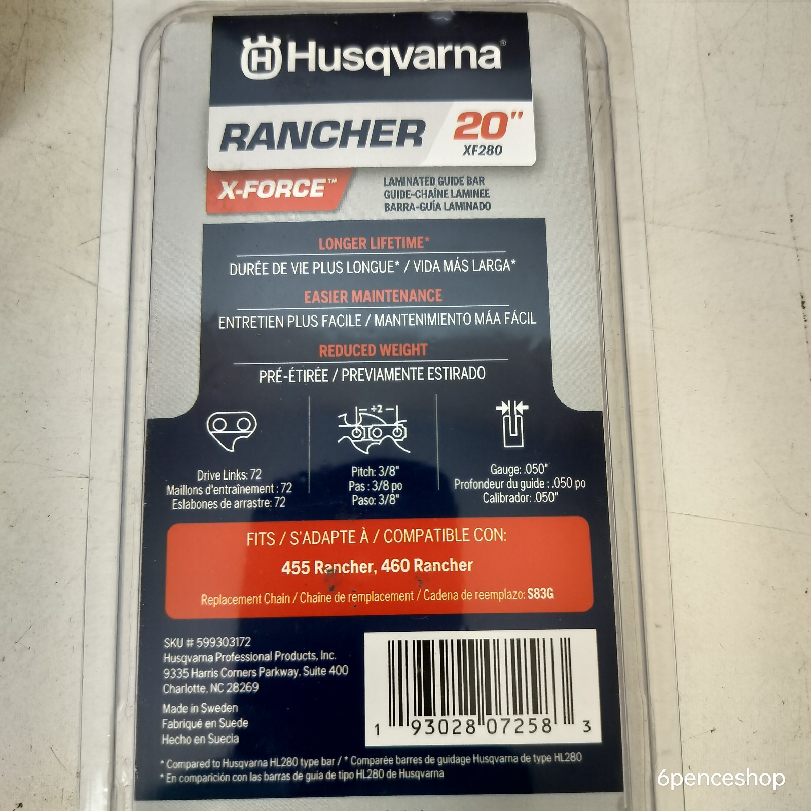 Husqvarna RANCHER XF280 20″ Laminated Chainsaw Guide Bar