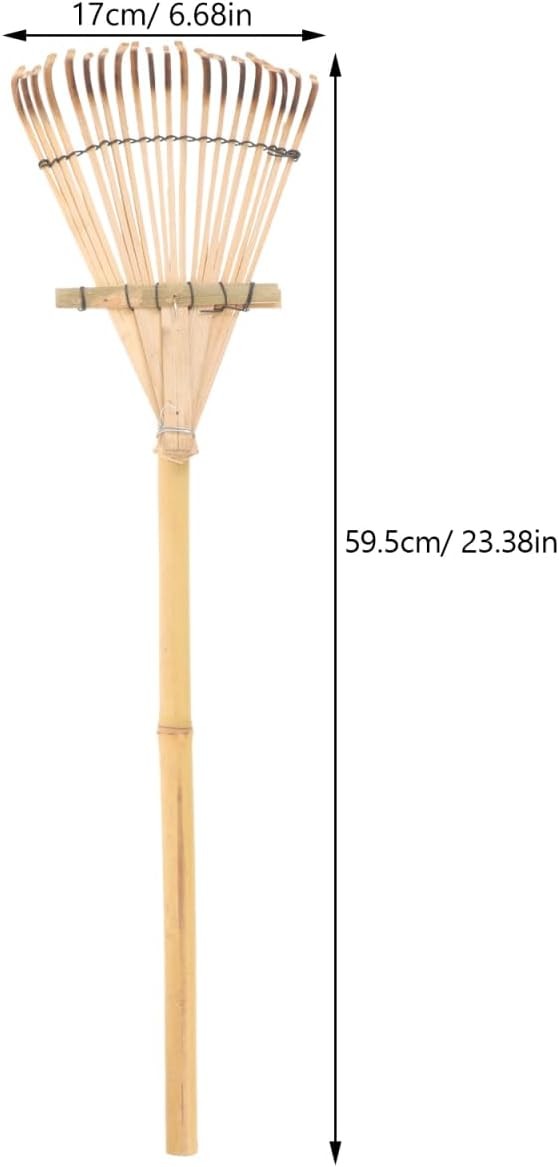 Gardening Hand Rake 23.42In Lightweight Bamboo Potting Mix​ Loosening Tool Porta