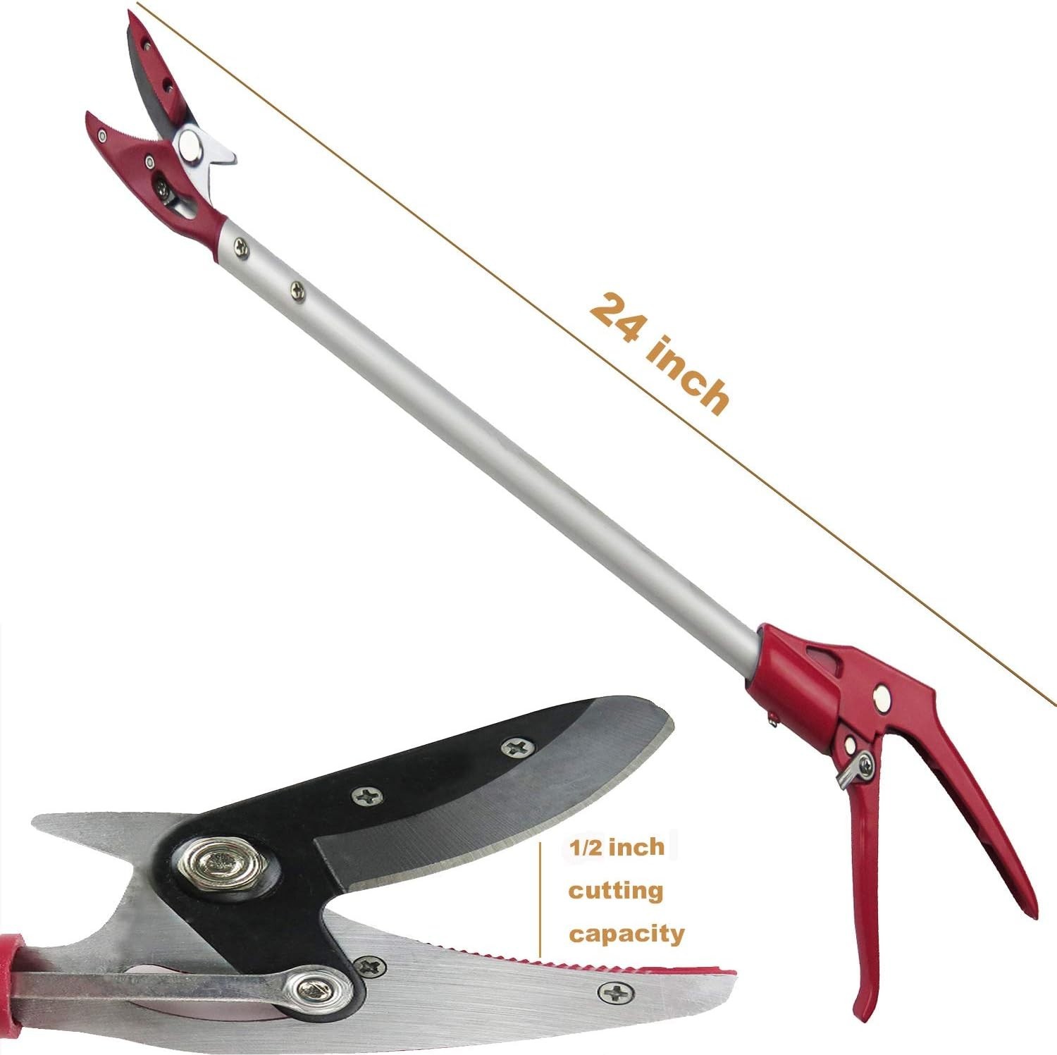 2FT Long Pruner and Fruit Picker with Cut & Hold Feature, Lightweight 0.7lb …