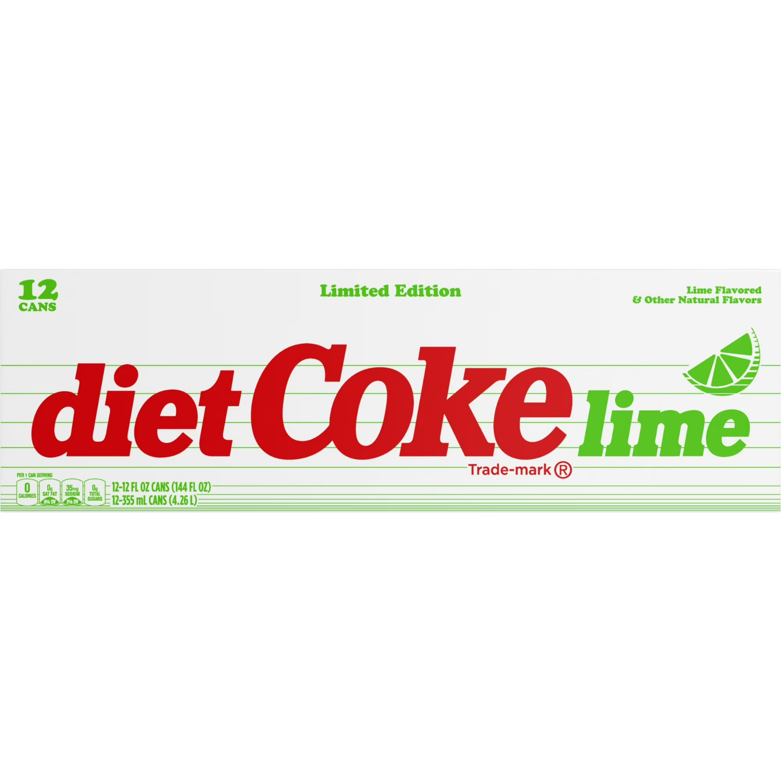 Coca Cola Lime Diet Soda, 12 Pack of 12 fl oz Cans Coke