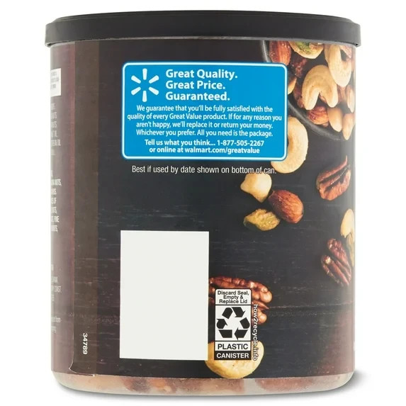 Great Value Lightly Salted, Deluxe Mixed Nuts, 15.25 oz 2 PACK