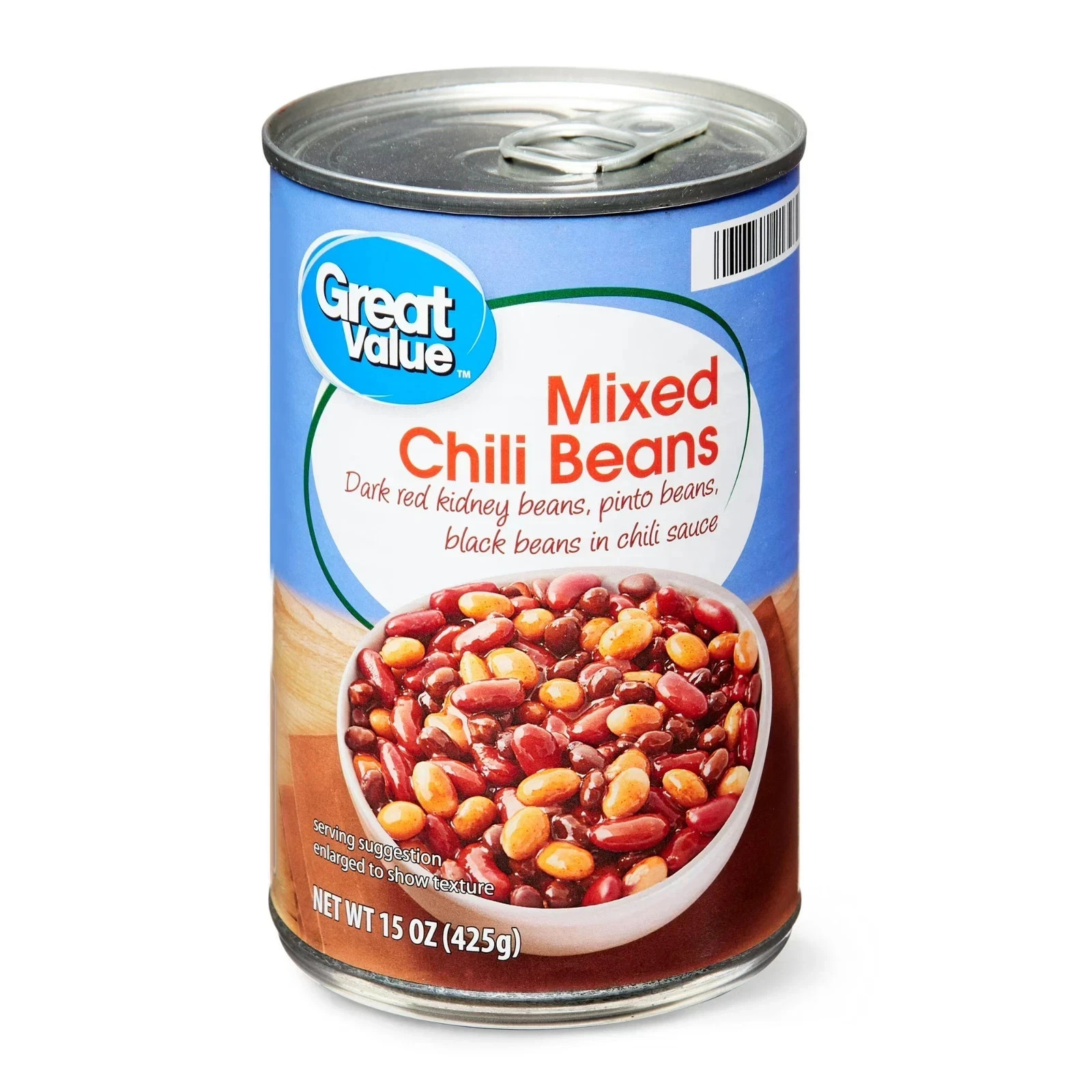 12 pack,Great Value Mixed Chili Beans, 15 oz Can.