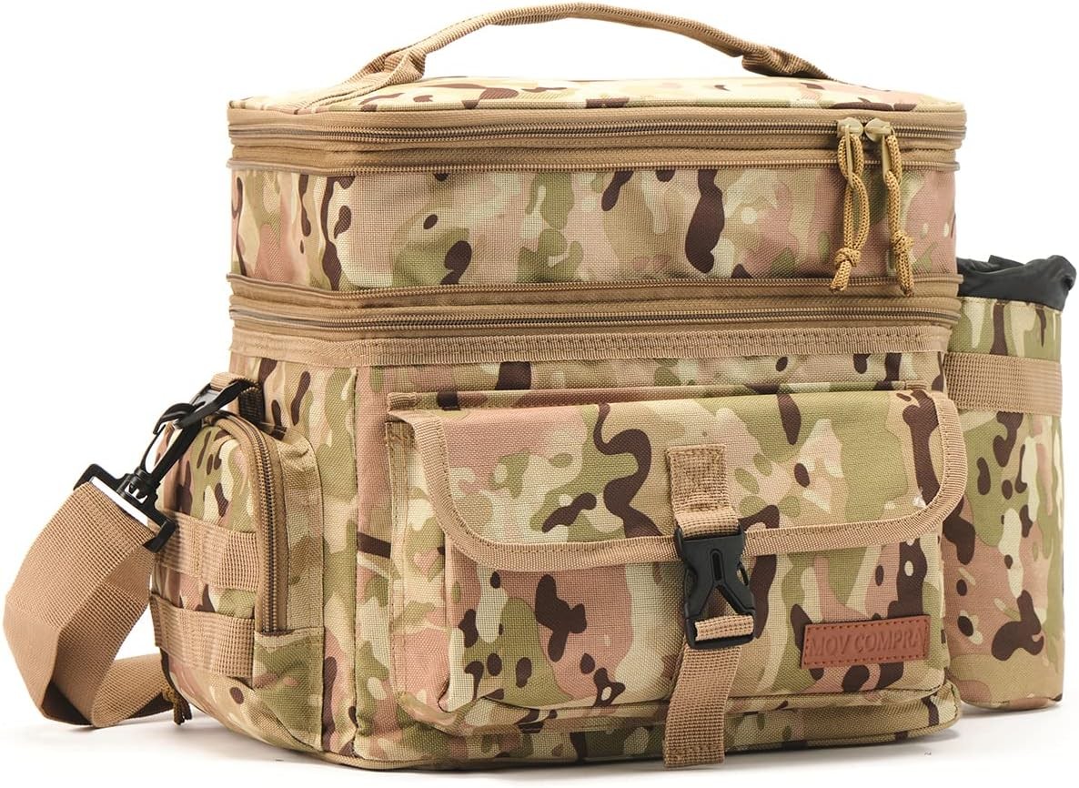 Tactical Lunch Bag for Men Expandable Double Deck Insulated Lunch Box Leakproof