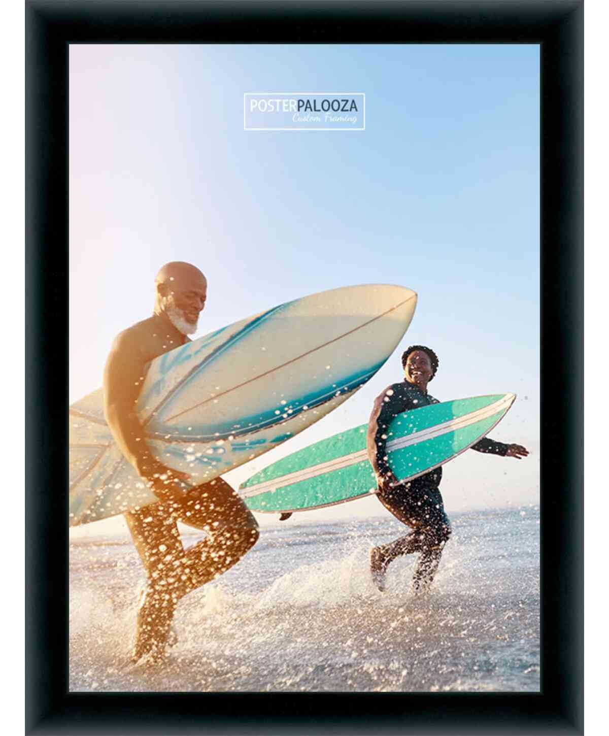 Panoramic Simple Black Picture Frame – UV Acrylic, Backing, Hanging Hardware