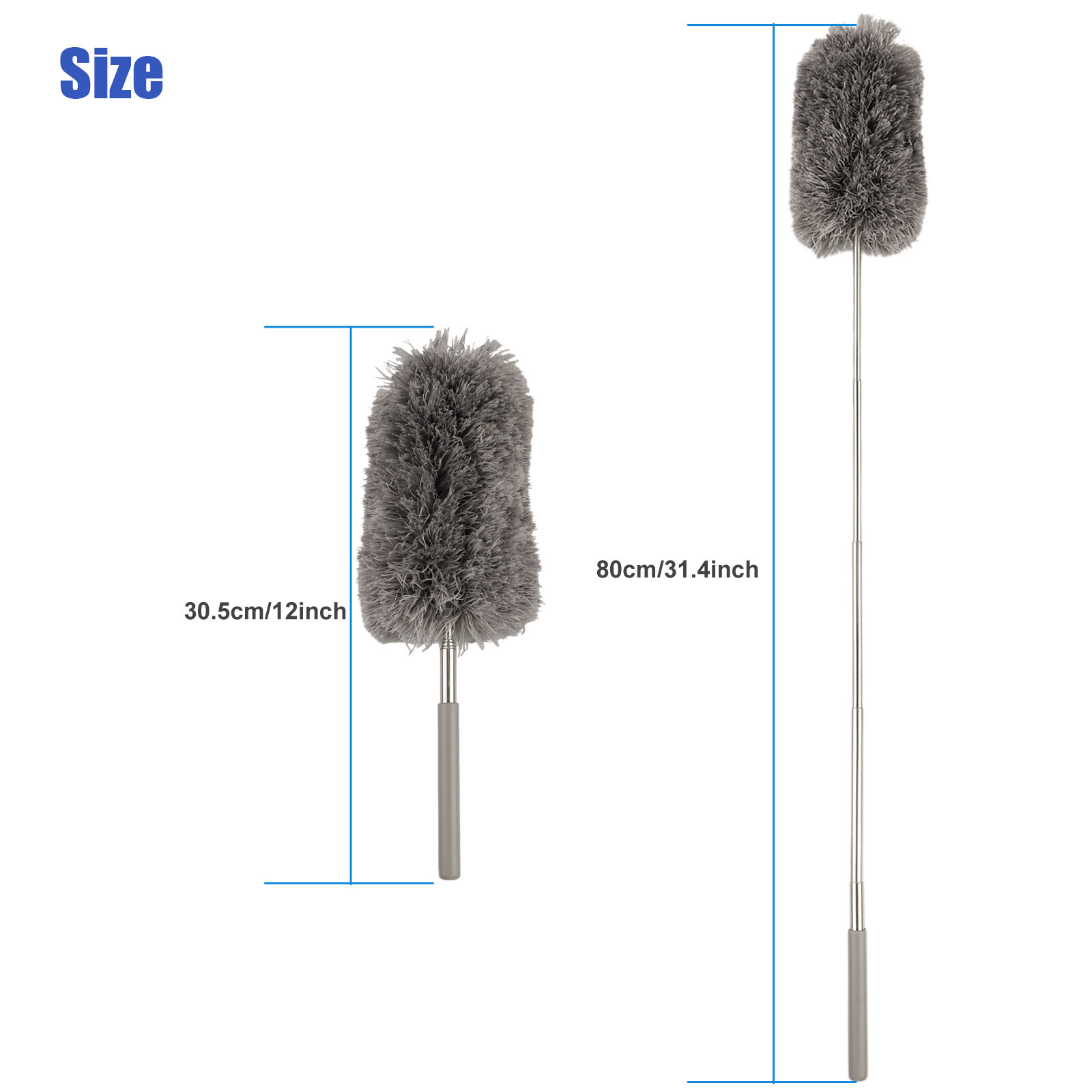 Adjustable Soft Microfiber Feather Duster Dusting Brush Household Cleaning Tool