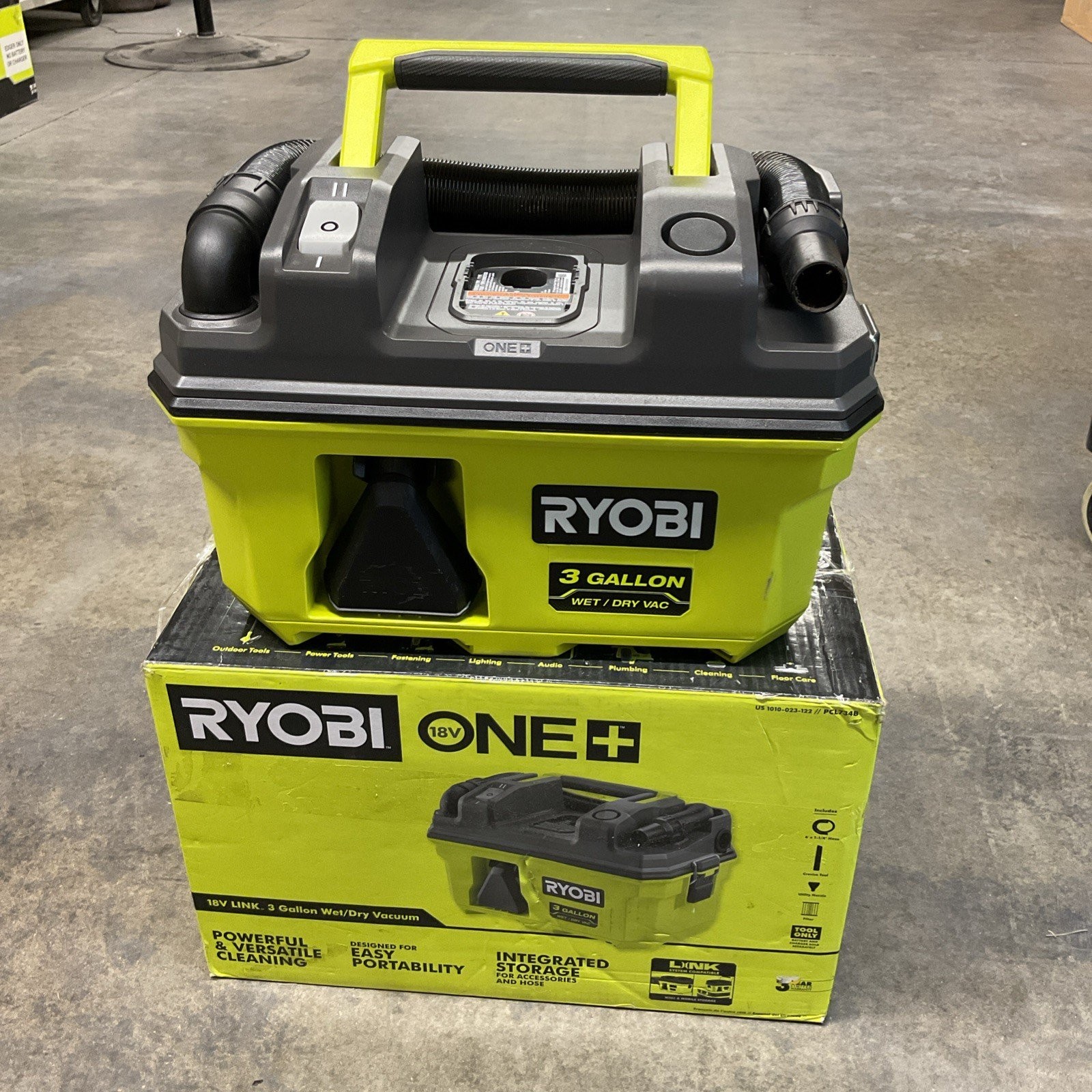 RYOBI 18V Volt ONE+ Link 3 Gallon Wet Dry Shop Vacuum Green PCL734B *Tool Only*