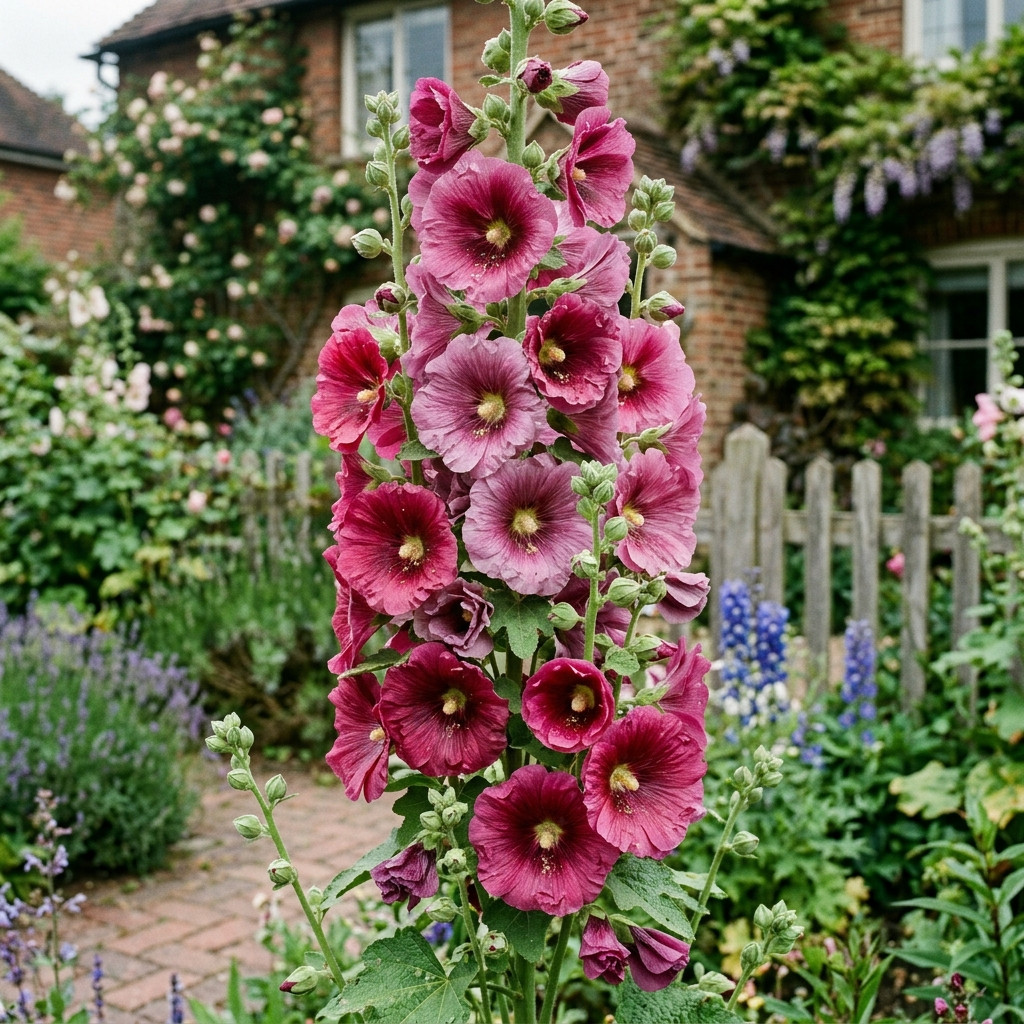 50 Hollyhock Seeds for Planting – Premium Heirloom Hollyhock Flower Seeds