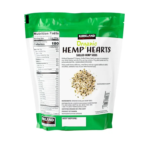 2-Pack Kirkland Signature Organic Hemp Hearts, 2-pack (4 lbs Total)