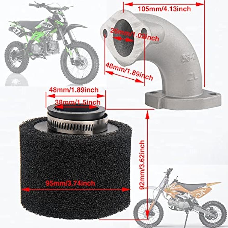 Carburetor Air Filter Kit For Apollo DB-X15 DB-X19 RFZ DB-X18 125cc Dirt Bike